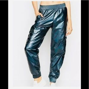NWT VS  Metallic Blue Cargo Jogger Pants SMALL